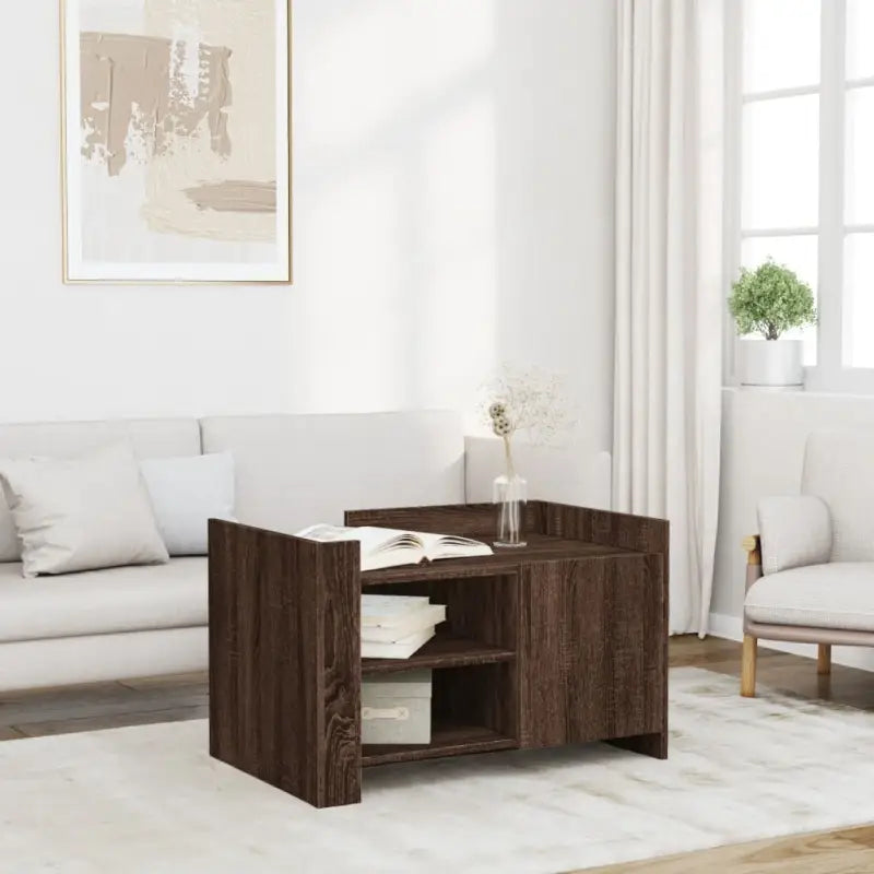 Salontafel van bewerkt hout in grijs Sonoma stijl - bruin eikenkleur / 1 / 80 cm - Salontafels