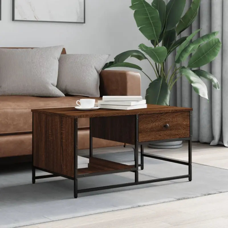 Salontafel van bewerkt hout in grijs sonoma stijl - bruin eikenkleur / 1 - Salontafels
