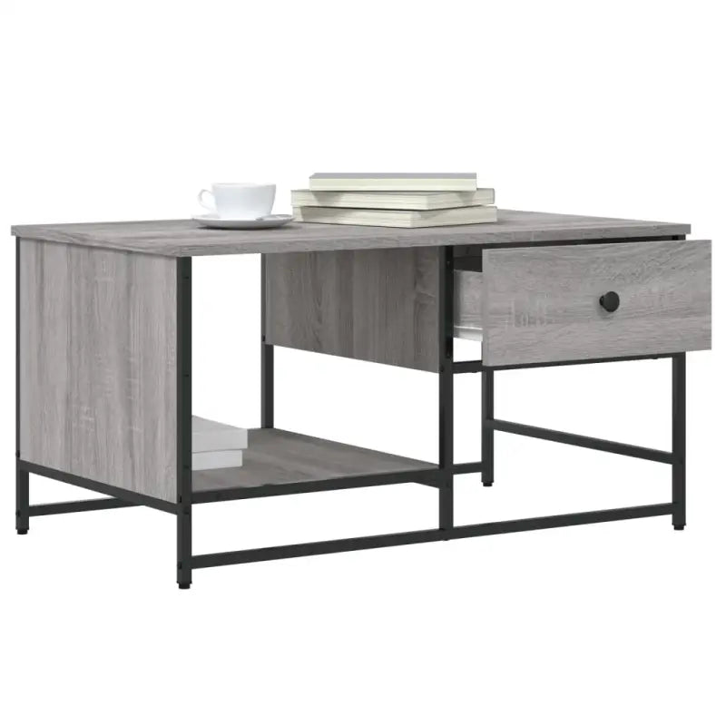 Salontafel van bewerkt hout in grijs sonoma stijl - Salontafels