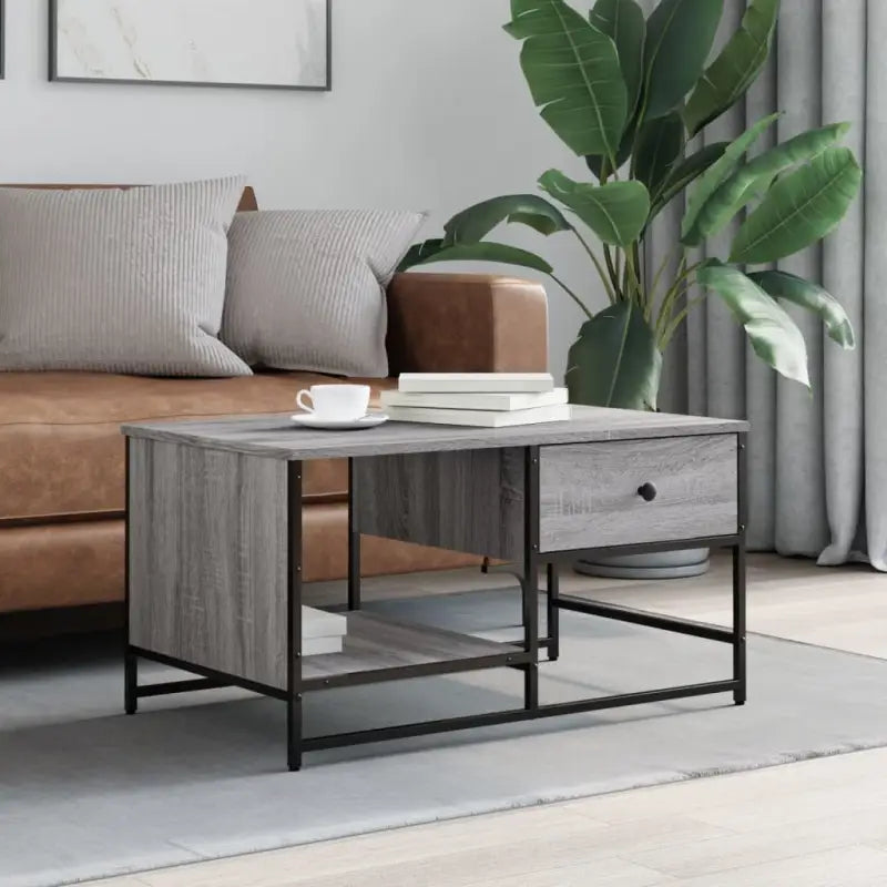 Salontafel van bewerkt hout in grijs sonoma stijl - Salontafels