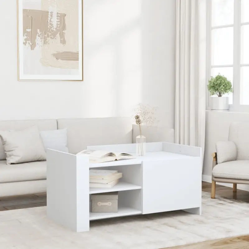 Salontafel van bewerkt hout in grijs Sonoma stijl - Wit / 1 / 100 cm - Salontafels