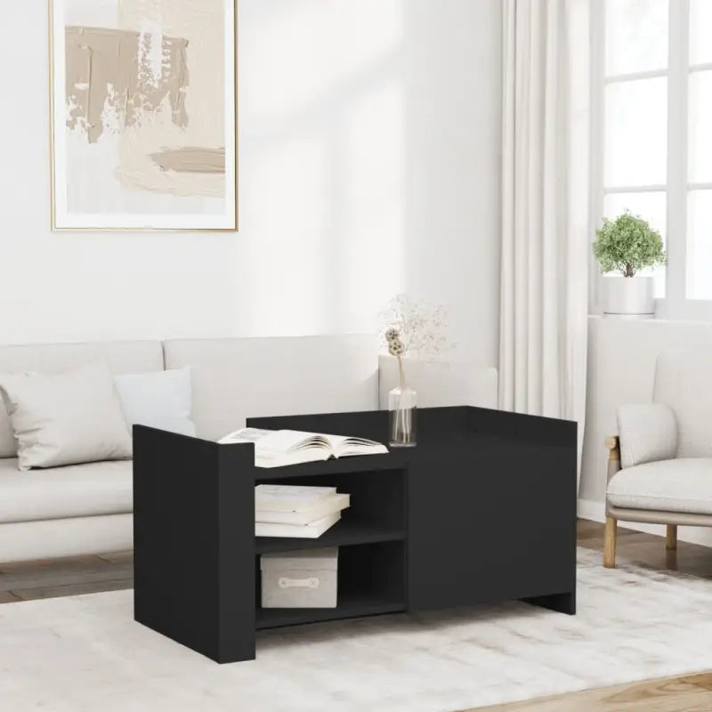 Salontafel van bewerkt hout in grijs Sonoma stijl - Zwart / 1 / 100 cm - Salontafels