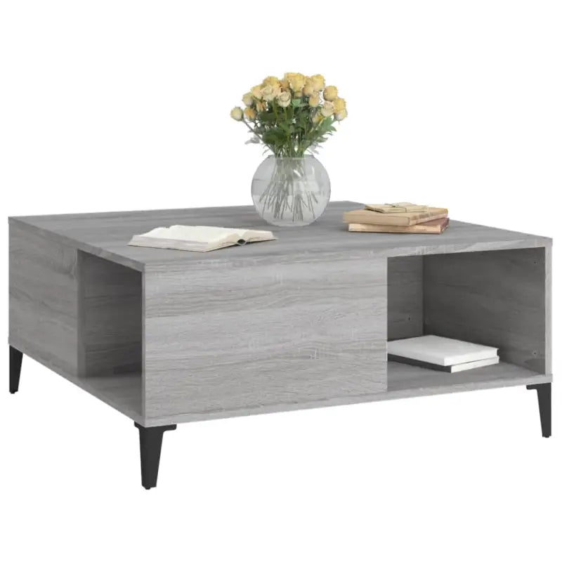 Salontafel van bewerkt hout in grijs Sonoma voor een stijlvolle kamer - Salontafels