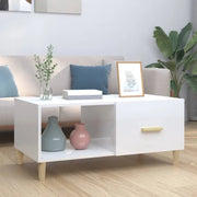Salontafel van bewerkt hout in hoogglans wit voor een stijlvolle woonkamer - Salontafels