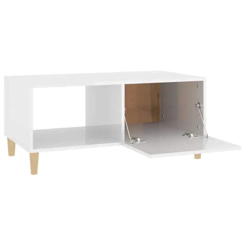 Salontafel van bewerkt hout in hoogglans wit voor een stijlvolle woonkamer - Salontafels