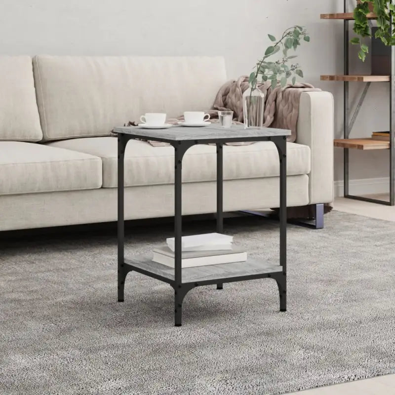 Salontafel van bewerkt hout met elegante en vochtbestendige afwerking - Grijs sonoma / 40 x 40 x 55 cm / 1 - Salontafels