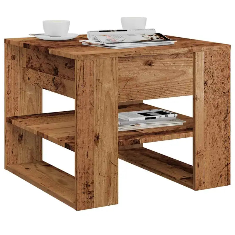 Salontafel van bewerkt hout met hoogwaardig en stabiel ontwerp - Oud hout / 1 - Salontafels