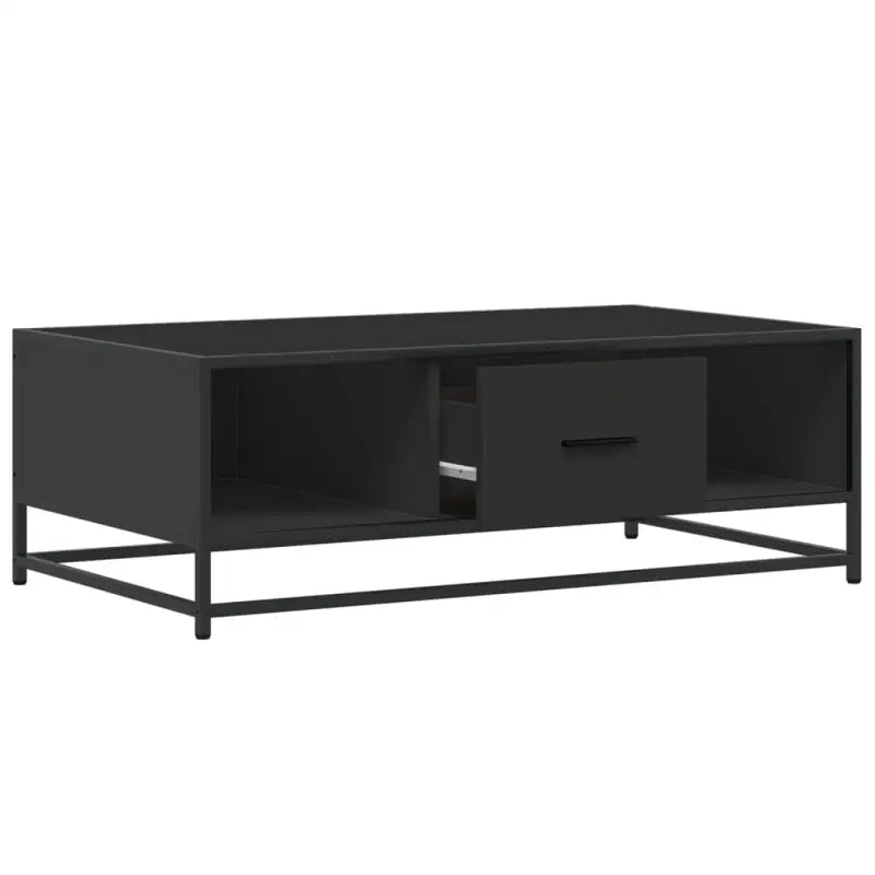 Salontafel van bewerkt hout met industrieel metalen frame - Salontafels