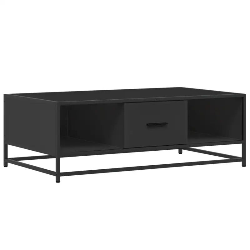 Salontafel van bewerkt hout met industrieel metalen frame - Salontafels