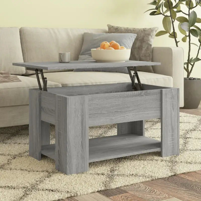 Salontafel van bewerkt hout met lift-top functie voor extra veelzijdigheid - Grijs sonoma / 79 x 49 x 42.5 cm / 1