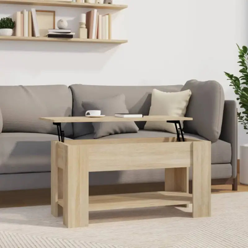 Salontafel van bewerkt hout met lift-top functie voor extra veelzijdigheid - Sonoma eiken / 101 x 49 x 52 cm / 1