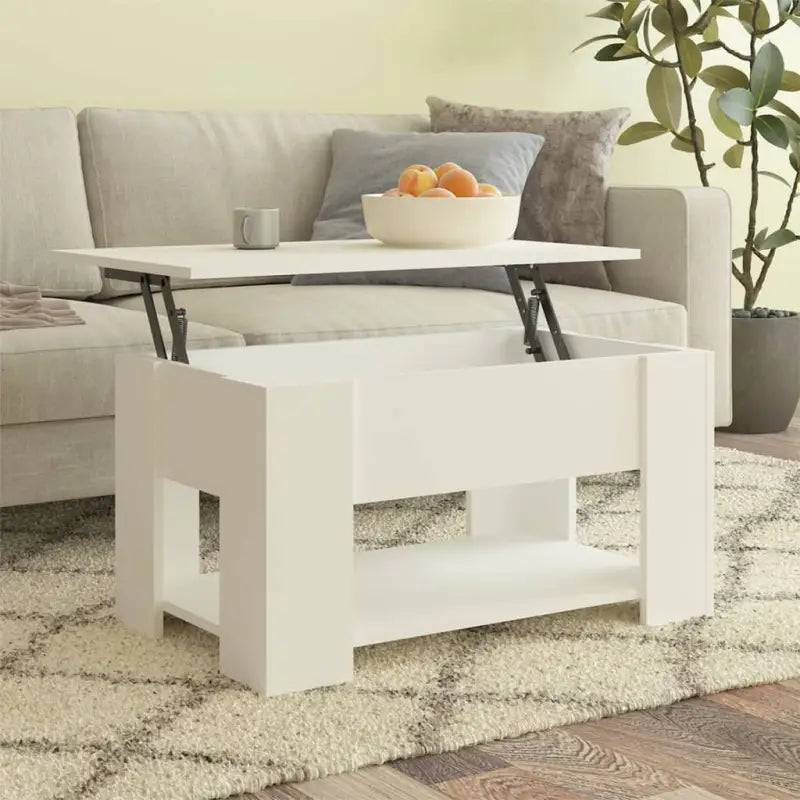 Salontafel van bewerkt hout met lift-top functie voor extra veelzijdigheid - Wit / 79 x 49 x 42.5 cm / 1 - Salontafels
