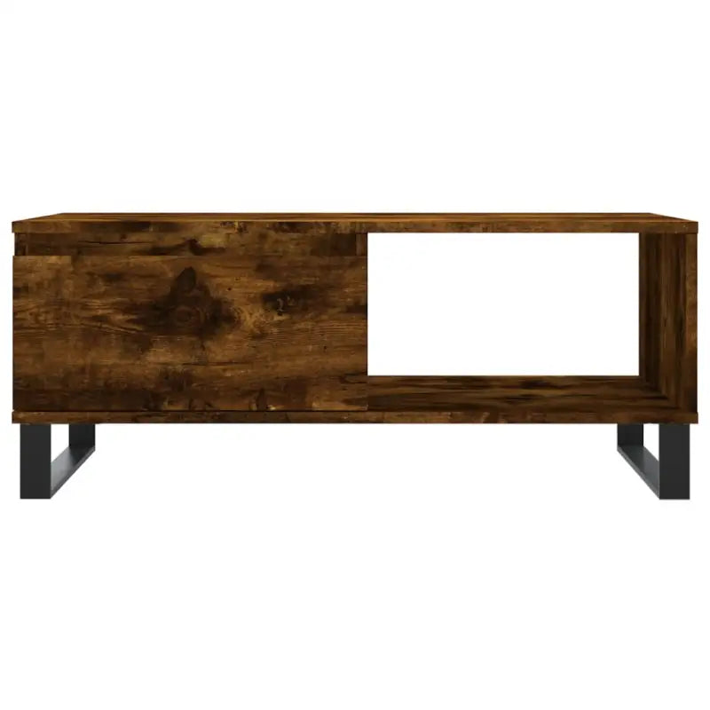 Salontafel van bewerkt hout met metalen poten voor een elegante woonkamer - Salontafels