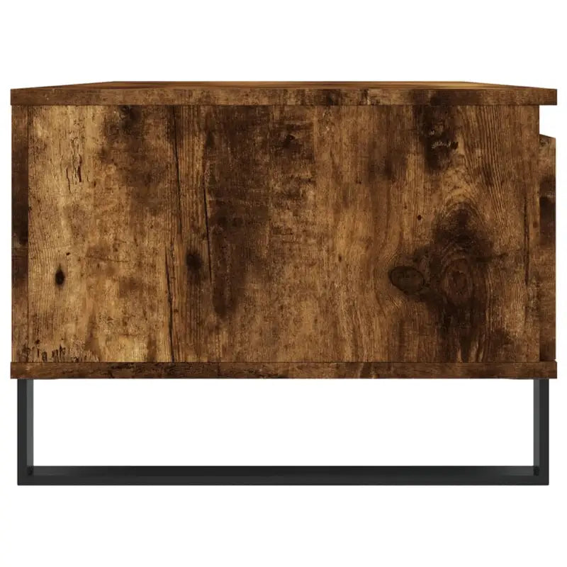 Salontafel van bewerkt hout met metalen poten voor een elegante woonkamer - Salontafels