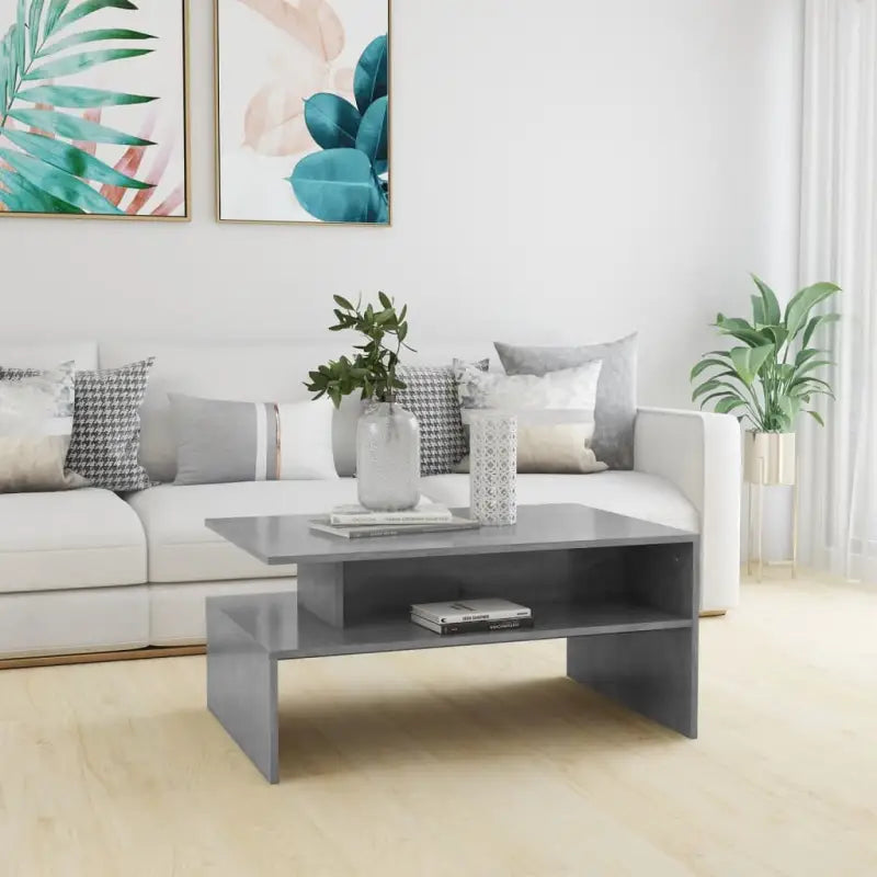 Salontafel van bewerkt hout met moderne charme voor je woonkamer - Betongrijs / 1 - Salontafels