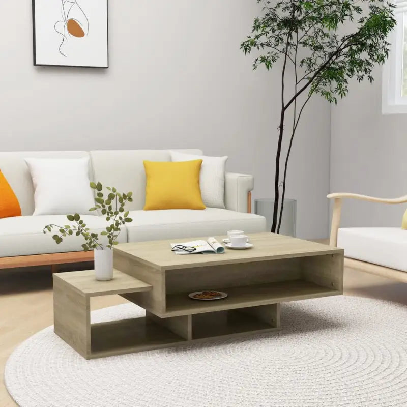 Salontafel van bewerkt hout met opbergruimte voor woonkamer en kantoor - Sonoma eiken / 1 - Salontafels