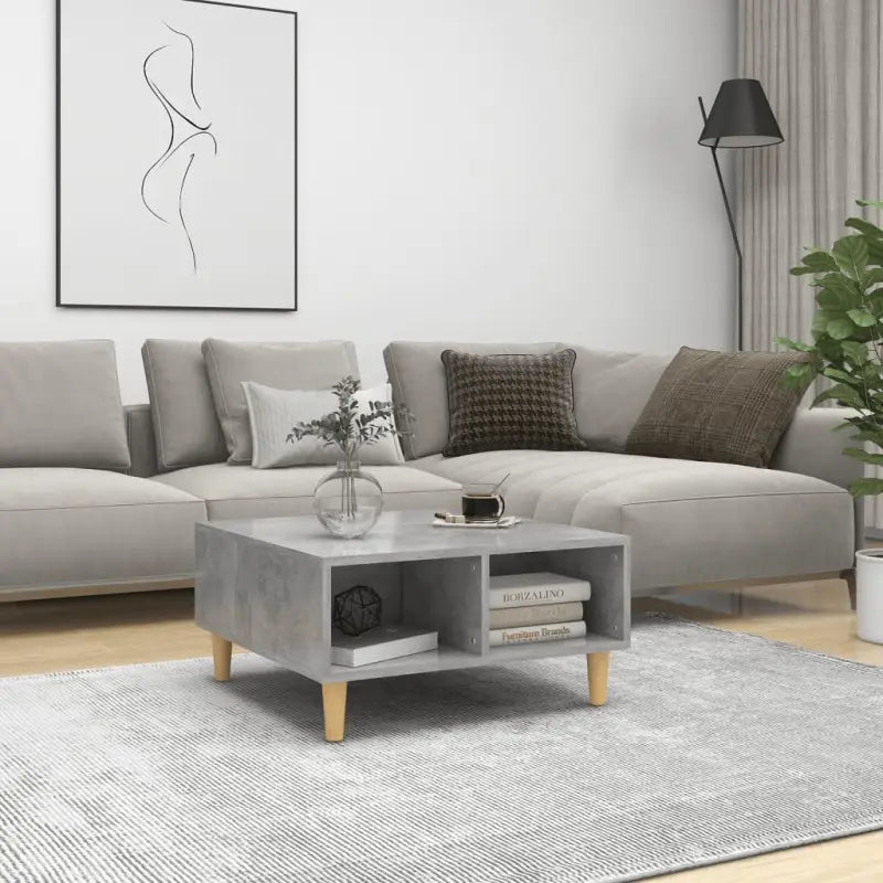 Salontafel van bewerkt hout met Scandinavische charme en opbergruimte - Betongrijs / 1 - Salontafels