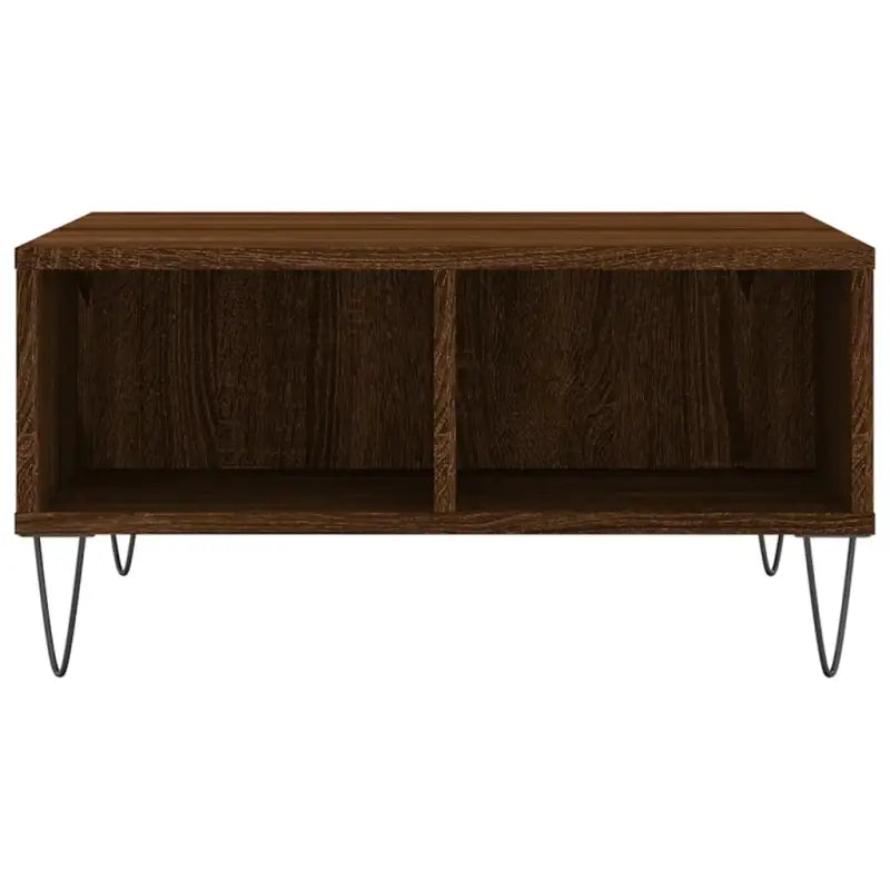 Salontafel van bewerkt hout met stevige ijzeren poten - Salontafels
