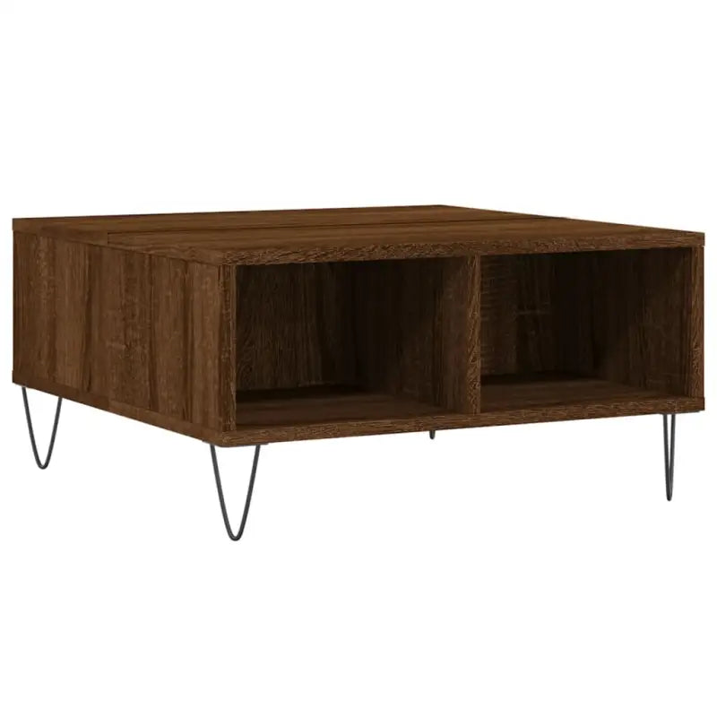 Salontafel van bewerkt hout met stevige ijzeren poten - Salontafels