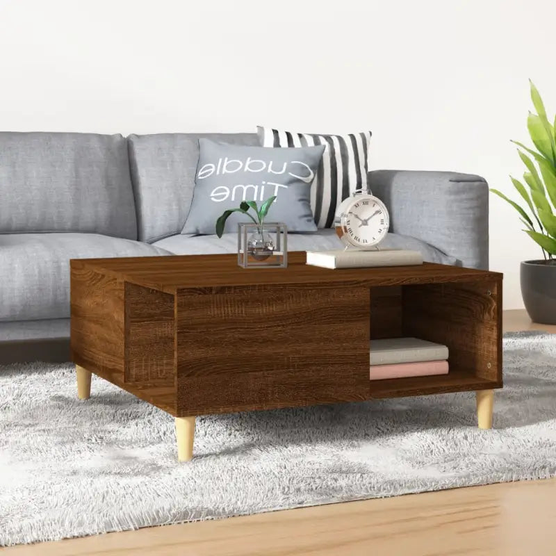 Salontafel van bewerkt hout voor een elegante en stevige uitstraling - bruin eikenkleur / 1 - Salontafels
