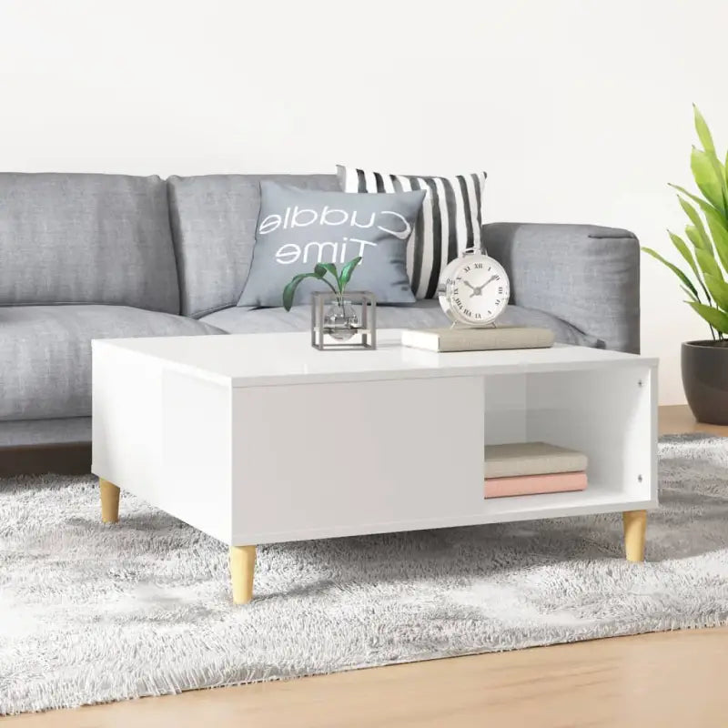 Salontafel van bewerkt hout voor een elegante en stevige uitstraling - Hoogglans wit / 1 - Salontafels
