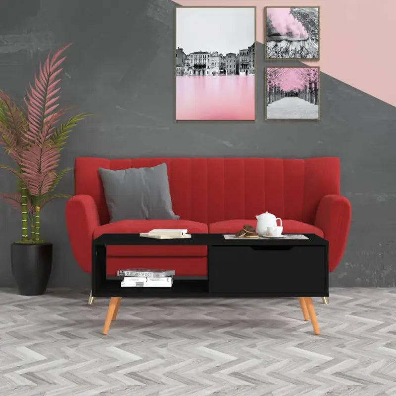 Salontafel van bewerkt hout voor een praktische en decoratieve woonkamer - Zwart / 1 - Salontafels