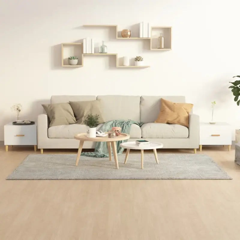 Salontafel van bewerkt hout voor een stevige en stijlvolle uitstraling - Wit / 2 - Salontafels