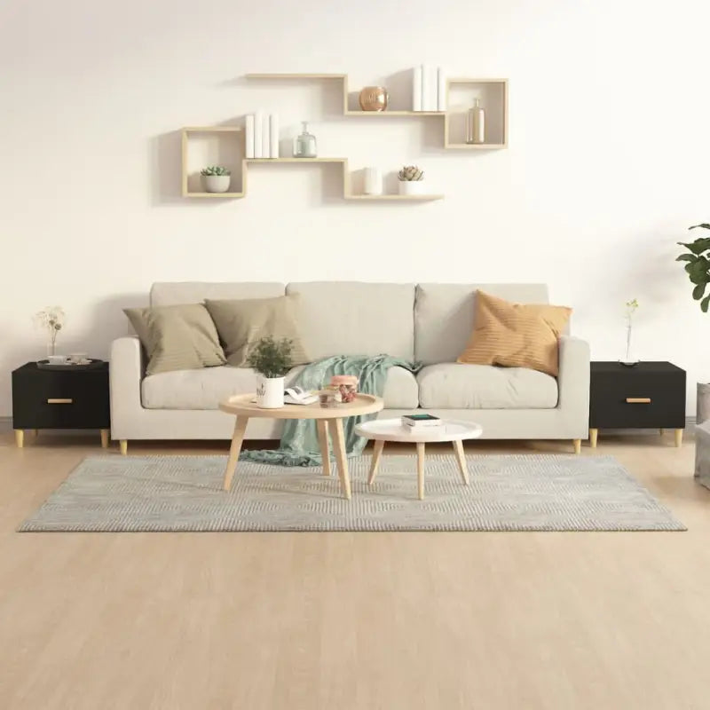 Salontafel van bewerkt hout voor een stevige en stijlvolle uitstraling - Zwart / 2 - Salontafels