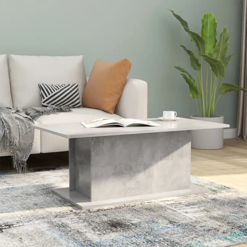 Salontafel van bewerkt hout voor een stoer en duurzame woonkamer - Betongrijs / 102 x 55.5 x 40 cm / 1 - Salontafels