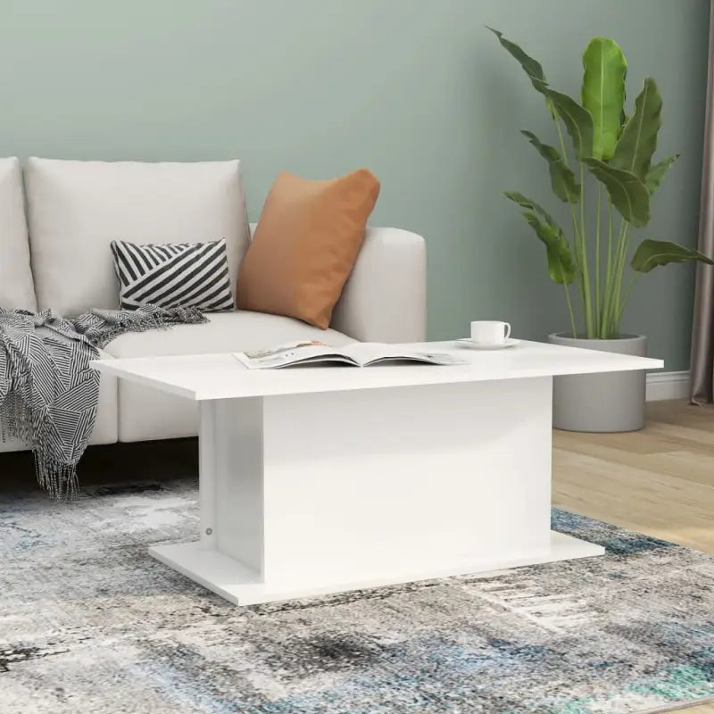Salontafel van bewerkt hout voor een stoer en duurzame woonkamer - Wit / 102 x 55.5 x 40 cm / 1 - Salontafels