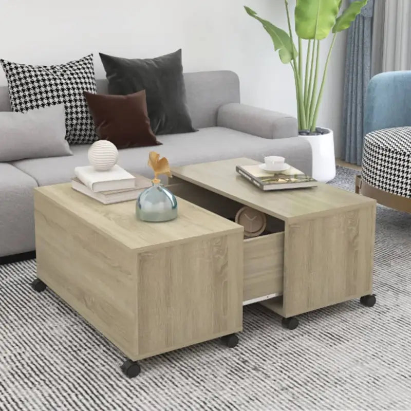 Salontafel van bewerkt hout voor een tijdloze woonstijl - Sonoma eiken / 1 - Salontafels