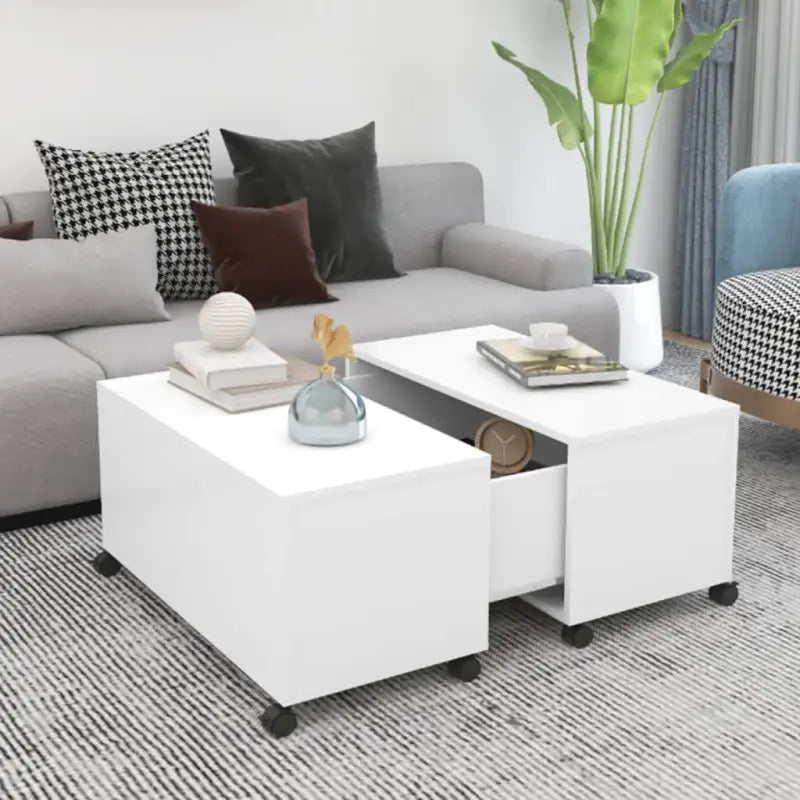 Salontafel van bewerkt hout voor een tijdloze woonstijl - Wit / 1 - Salontafels