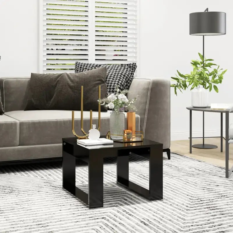 Salontafel van bewerkt hout voor stijl en functionaliteit in je woonkamer - Zwart / 50 x 50 cm / 1 - Salontafels