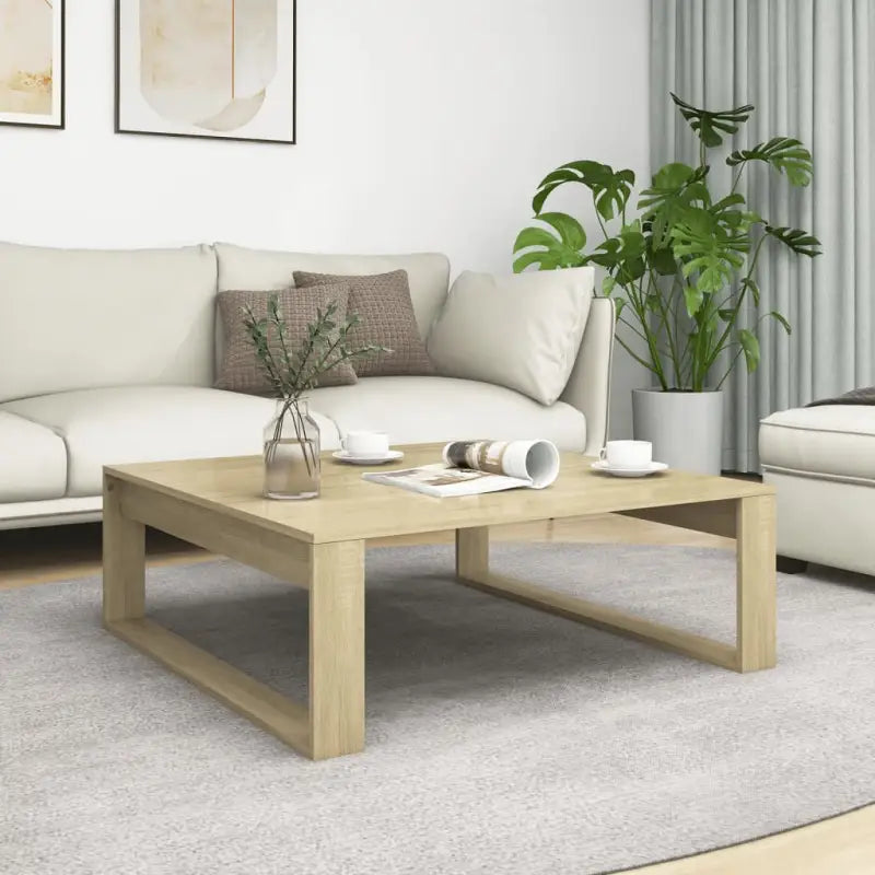 Salontafel van bewerkt hout voor stijl en functionaliteit in je woonkamer - Sonoma eiken / 100 x 100 cm / 1