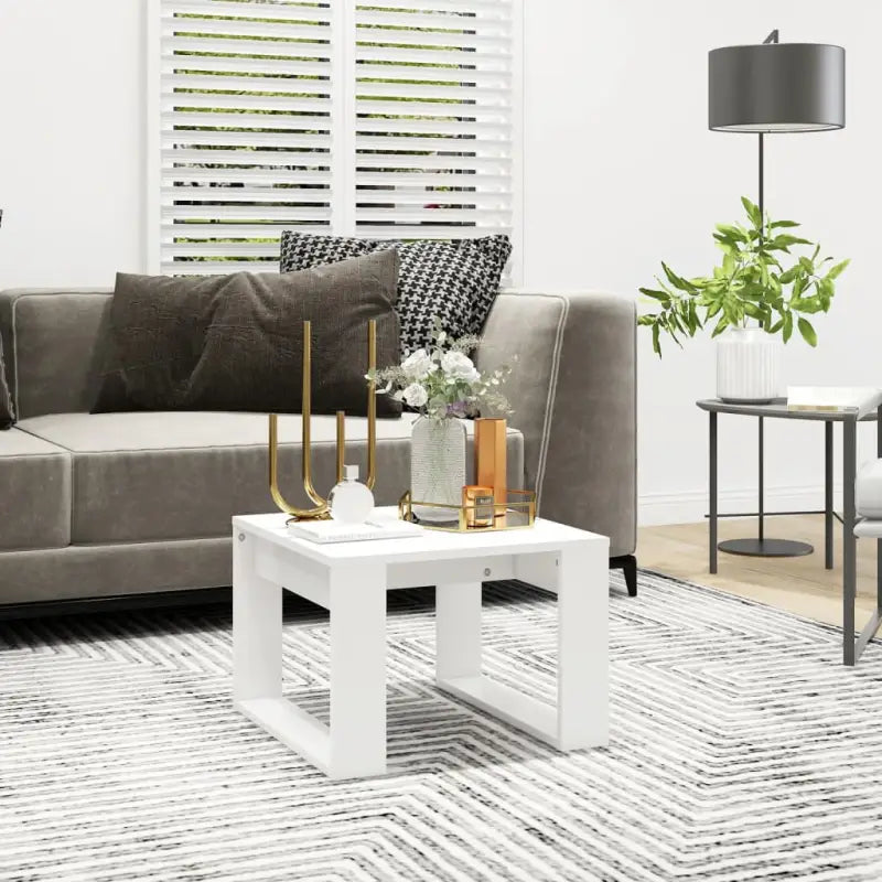 Salontafel van bewerkt hout voor stijl en functionaliteit in je woonkamer - Wit / 50 x 50 cm / 1 - Salontafels