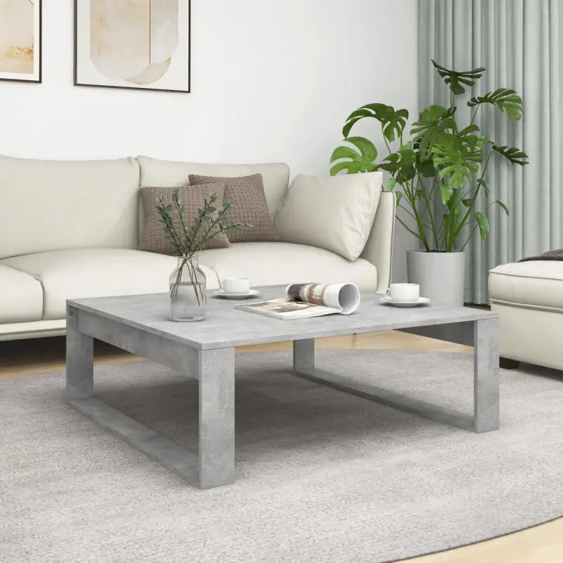 Salontafel van bewerkt hout voor stijl en functionaliteit in je woonkamer - Betongrijs / 100 x 100 cm / 1 - Salontafels