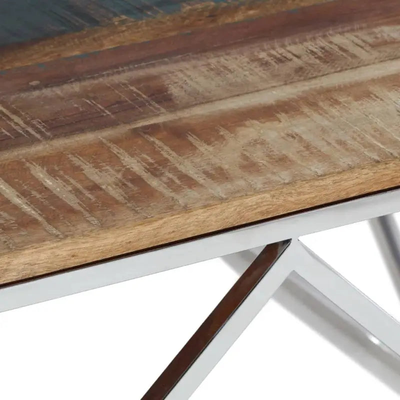Salontafel van gerecycled hout en roestvrij staal voor in je woonkamer - Salontafels