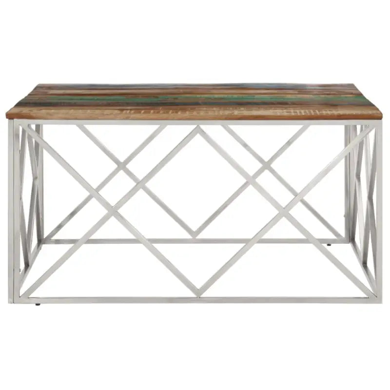 Salontafel van gerecycled hout en roestvrij staal voor in je woonkamer - Salontafels