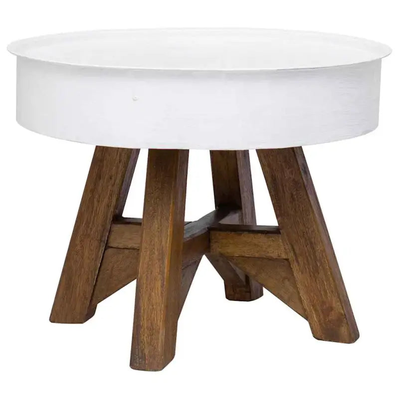 Salontafel van gerecycled hout met industriële uitstraling - Wit / 1 - Salontafels