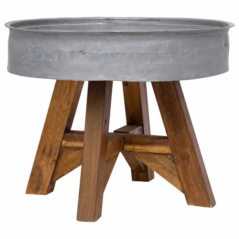 Salontafel van gerecycled hout met industriële uitstraling - Zilver / 1 - Salontafels