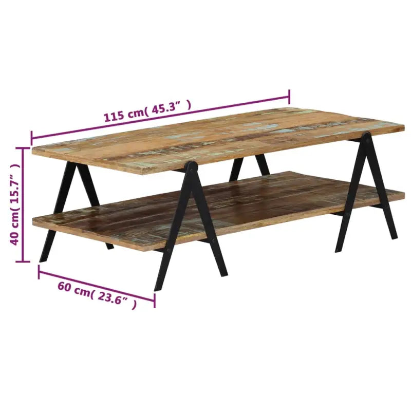 Salontafel van massief gerecycled hout voor een tijdloze uitstraling - Salontafels
