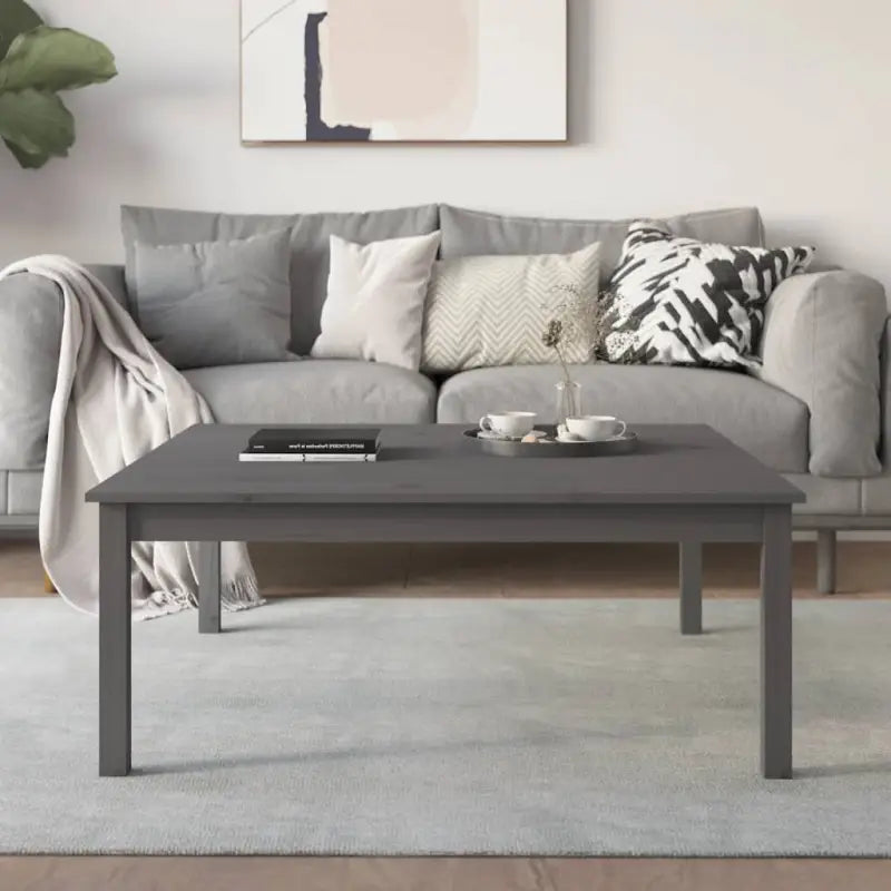 Salontafel van massief grenenhout met rustieke uitstraling - Grijs / 100 x 100 x 40 cm / 1 - Salontafels