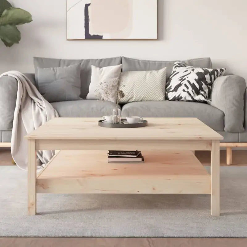 Salontafel van massief grenenhout met rustieke uitstraling - Naturel / 100 x 100 x 40 cm / 1 - Salontafels
