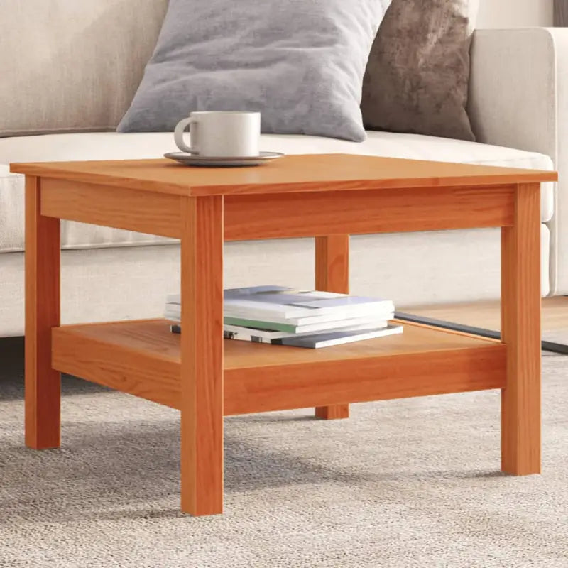 Salontafel van massief grenenhout met rustieke uitstraling - Wasbruin / 55 x 55 x 40 cm / 1 - Salontafels