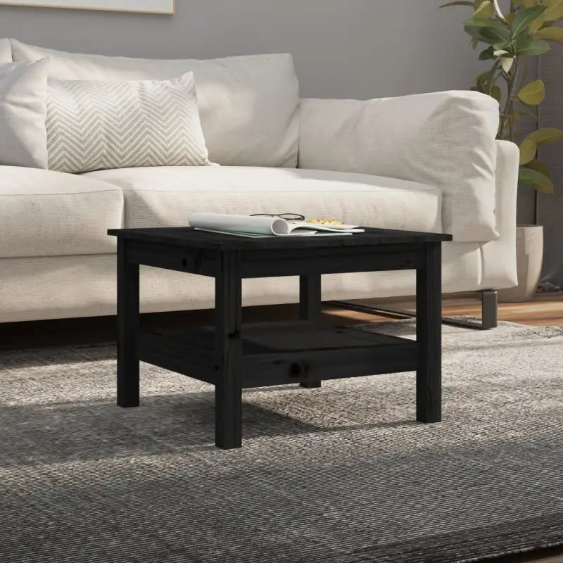 Salontafel van massief grenenhout met rustieke uitstraling - Zwart / 55 x 55 x 40 cm / 1 - Salontafels