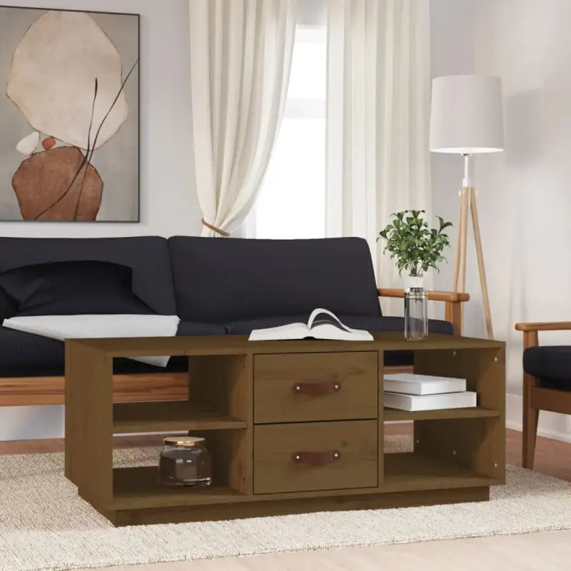 Salontafel van massief grenenhout voor een stijlvolle woonkamer - Honingbruin / 1 - Salontafels
