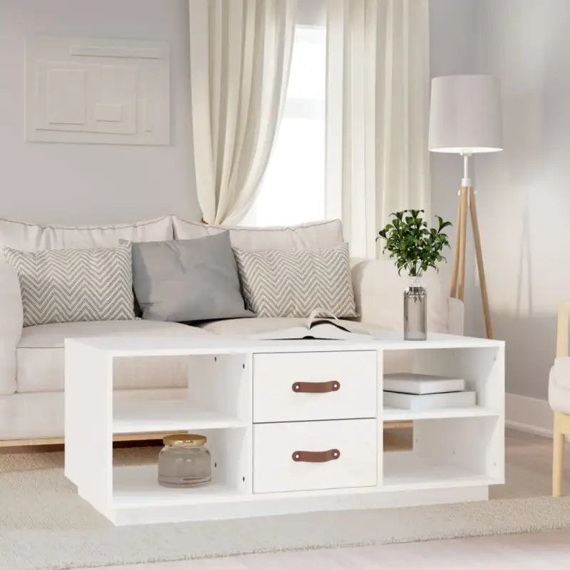 Salontafel van massief grenenhout voor een stijlvolle woonkamer - Wit / 1 - Salontafels