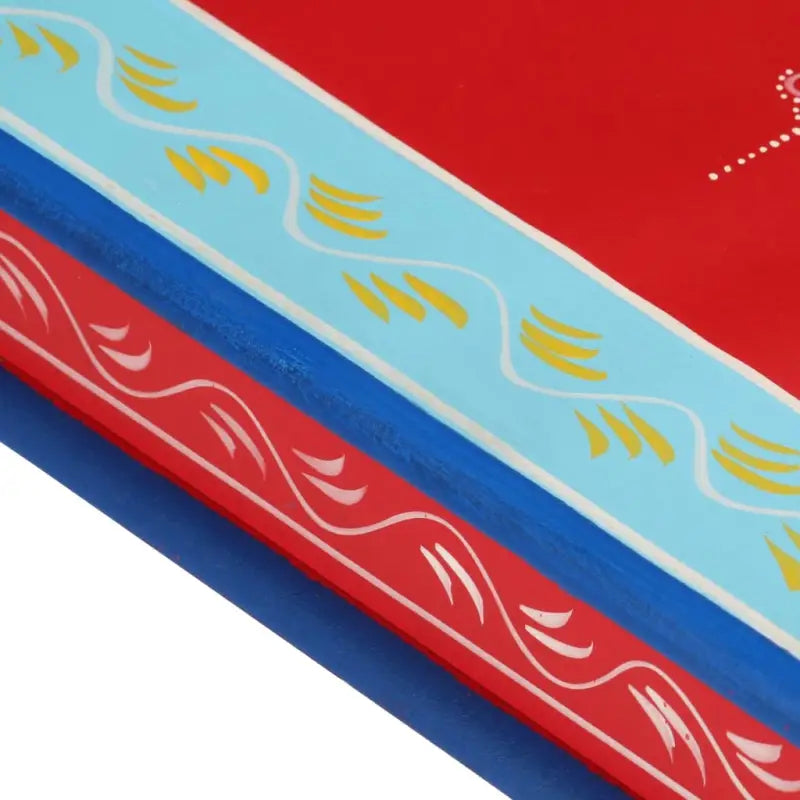 Salontafel van massief mangohout met handgeschilderde decoraties - Salontafels