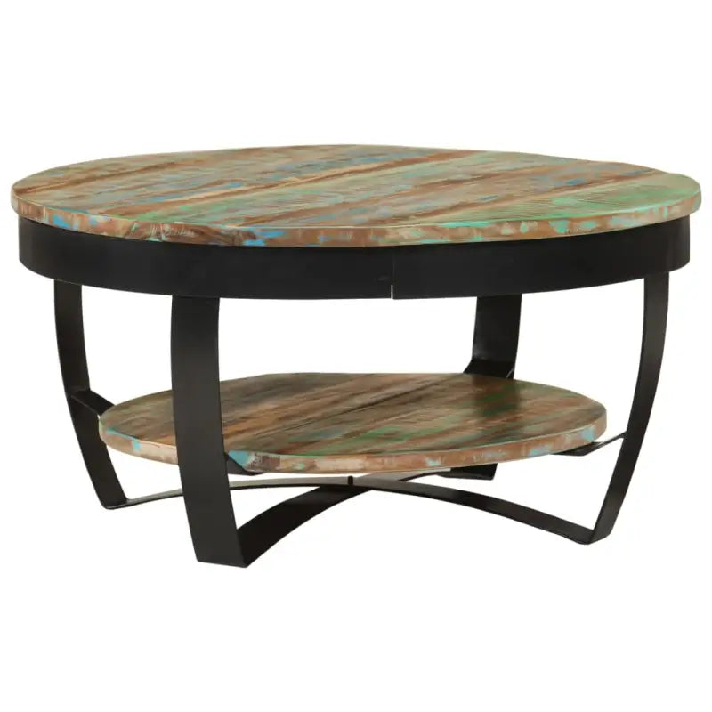 Salontafel van massief ruw mangohout in industriële stijl - 65 x 32 cm / 1 / massief gerecycled hout - Salontafels