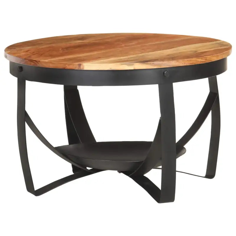 Salontafel van massief ruw mangohout in industriële stijl - 68 x 43 cm / 1 / Massief acaciahout - Salontafels